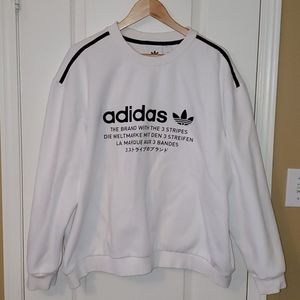 Adidas White Pullover Sweatshirt